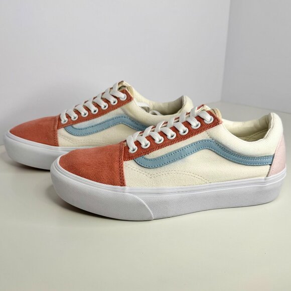 Women's 9.5 Vans Old Skool‎ Platform Multicolor Twill Pastel Sneaker Shoes - Picture 9 of 11